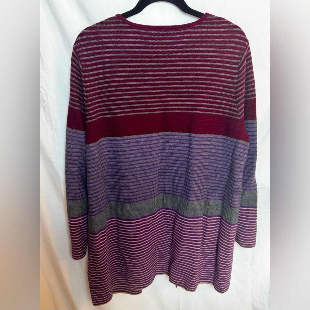 Talbots Woman’s Purple Stripe Ombre Open Cardigan Plus Size 2X - Picture 4 of 6